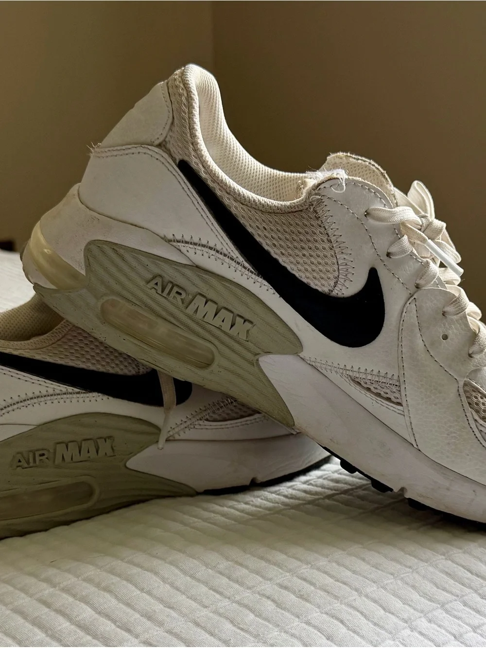 Nike Women's Air Max White Sneakers with Black Swoosh